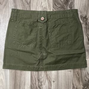 Old Navy 1 Fatigue Green 100% Cotton Jeans-Style A-Line Mini Skirt MINT